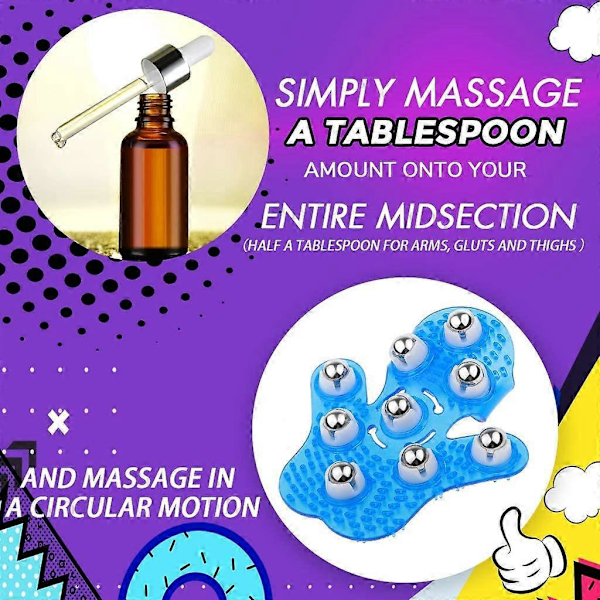 Kroppsmassagehandske, Handflatsformad Massagerulle Metall Rullande Boll Massage Kropp Handmassager Skönhetsmassagehandske (blå)