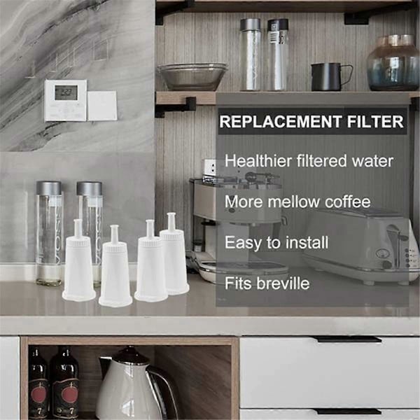 6 kpl kahvivedensuodatin Breville ClaroSwiss -espressokoneisiin, valkoinen