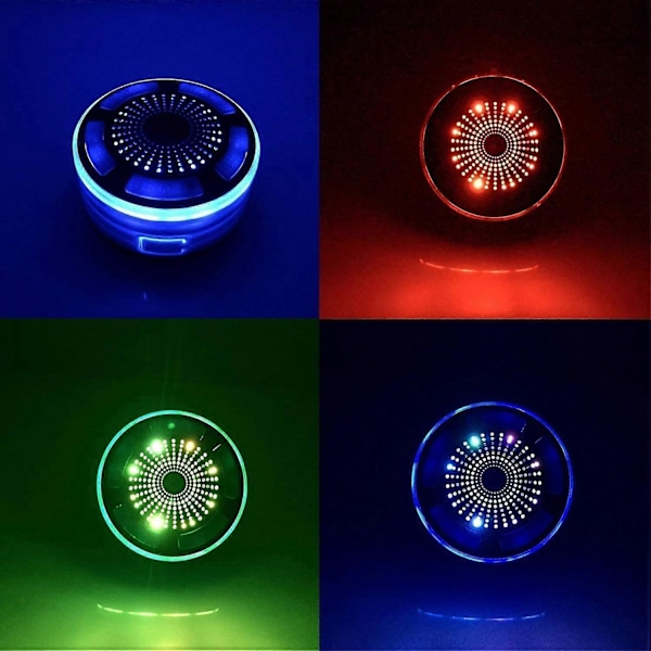 Vattentät Bluetooth-högtalare Bärbar Trådlös Duschhögtalare med HD-bas, FM-radio, Färgglad LED-effekt, Starkt Grepp