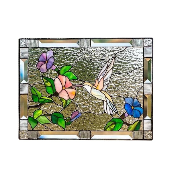 Stained Glass - Hummingbird-ikkuna riippuva - Violetti 7.8 tuumaa