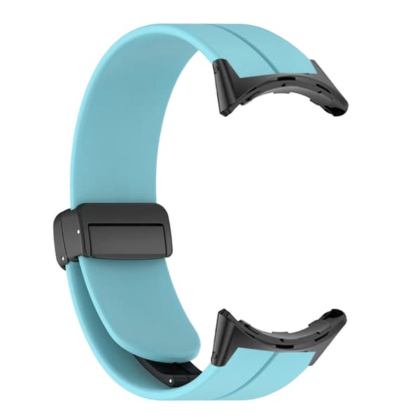 Elastiskt silikonarmband med magnetlås, legeringsspänne, stretchigt armbandsbyte för Pixel Watch 2 Teal Green