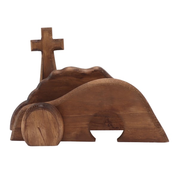 Påskbricka Bundle Kit Festlig Atmosfär Trä Påskdekoration för Hem Kyrka Kontor Bord Typ A