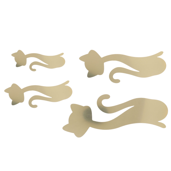 Cat Shape Spejl Wall Stickers Hjem Stue Soveværelse DIY Wall Art DecorationsGuld