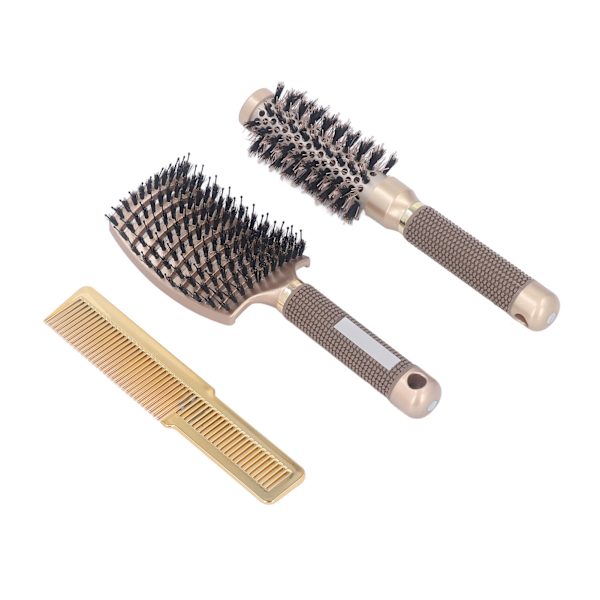 3st hårborste set Hemma frisörsalong Rund borste Böjd ventilborste Clipper Skärkam Styling Tool