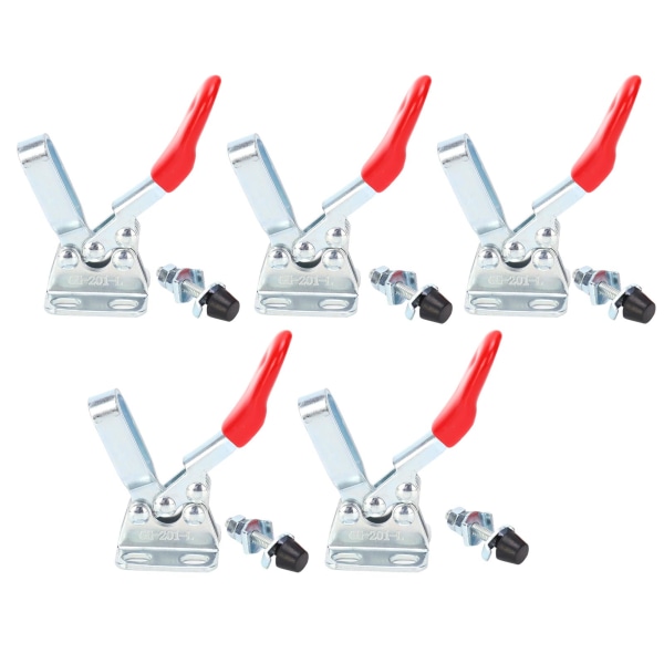 5Pcs Toggle Fixture Horizontal Quick Release Hold Down Clamp Woodworking Tools GH‑201‑L