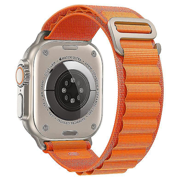Alpine Loop Nylon Rem til Apple Watch Series 8/7/6/3/5 - Ultra Kompatibel Rem 38mm 40mm 41mm hvid-sort
