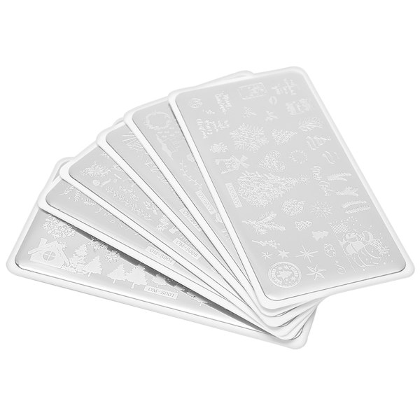 6 stk. neglekunst-stempling Manikyr DIY-malbildeplate vaskbar