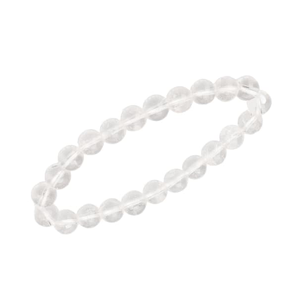 8 mm perlearmbånd helende elastisk strækmeditationsperlearmbånd til kvinder mænd hvid