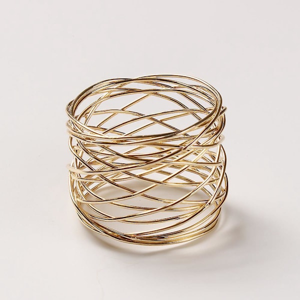 Gyldne Mesh Serviettringer - Sett med 12 for Elegante Anledninger