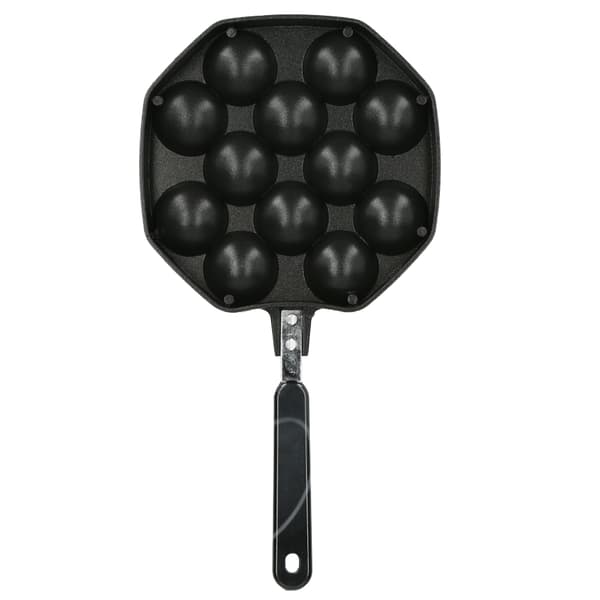 12 hål aluminium Takoyaki Pan Maker Bläckfiskbollar Äggpuffar Bakform Hemlagning Verktyg