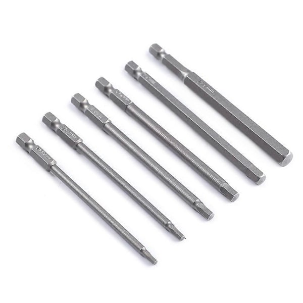 Kuusikulmaisten ruuvimeisselikärkien 6-osainen sarja 100 mm (2,5/3/4/5/6/8 mm)