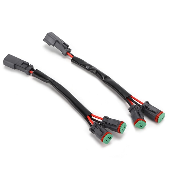 2 stk LED arbeidslys sokkel ledningsnett 2‑leder 2Pin hann til hunn Universal for bil