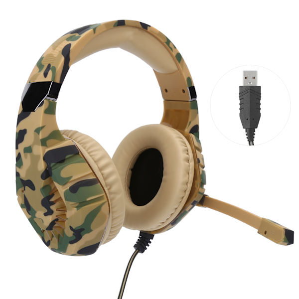 Peliheadset USB-liitännällä 7.1-kanavainen langallinen kuuloke USB-portit PC:lle PS4:lle