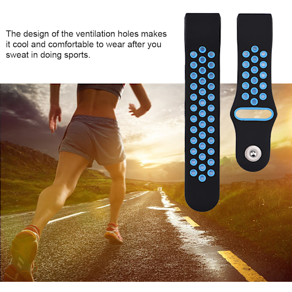 Silikoniurheiluranneke Fitbit Charge2:lle, värillinen ranneke, musta ja sininen