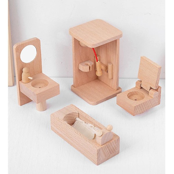 Miniatyyri Nukkekotihuonekalut 1:12 Mittakaavassa Puinen Sarja Tarvikkeilla Olohuoneeseen