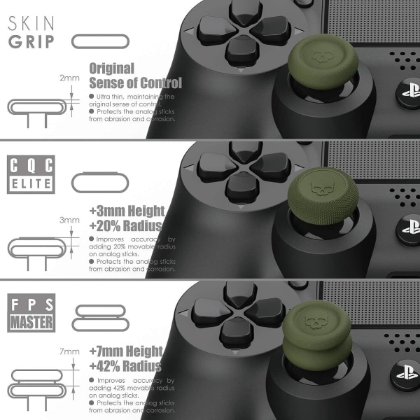 3 par (6 deler) - hvitt tommelgrepsett, styrespakhette, analog pinnehette for Nintendo Switch Pro-kontroller og PS5 / PS4 / Slim/Pro-kontroller
