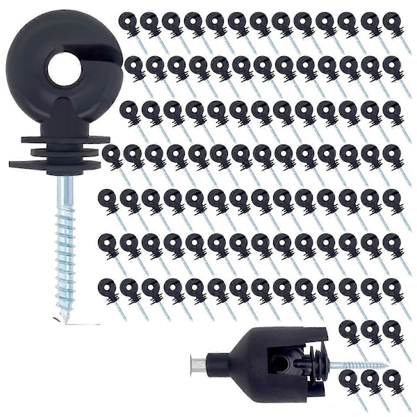 Elektrisk hegnisolator, skrue-i-isolator, 100 stk., B