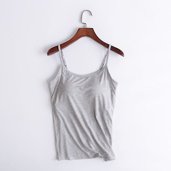 Slim Fit Camisole Tank Topit sisäänrakennetulla topatulla rintaliivit 3XL Ihonväri
