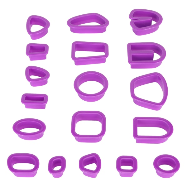 Polymer Clay Cutters Set Örhängen Krokar Kort Hoppa Ringar DIY Clay Örhängen Cutters Kit för smyckestillverkning Lila