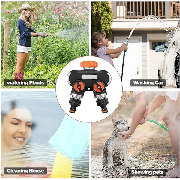 Way Watering -jakaja, puutarhaletkun jakaja, puutarhaletkun liitin, säädettävä veden virtaus, ihanteellinen ulkohanaan