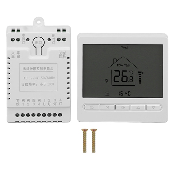 Digital termostat display ABS nøjagtig temperaturstyring elektrisk termostat AC220V til AC gulvvarme hjem