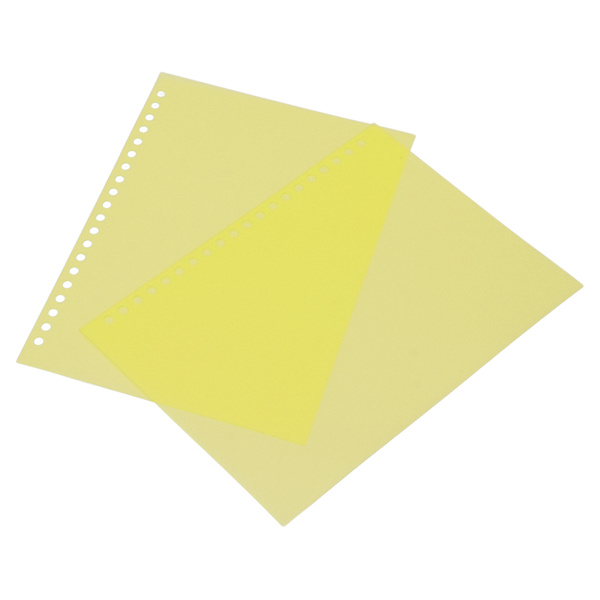 50 st arkpapper A5 20 hål PP-plast för presentation gul