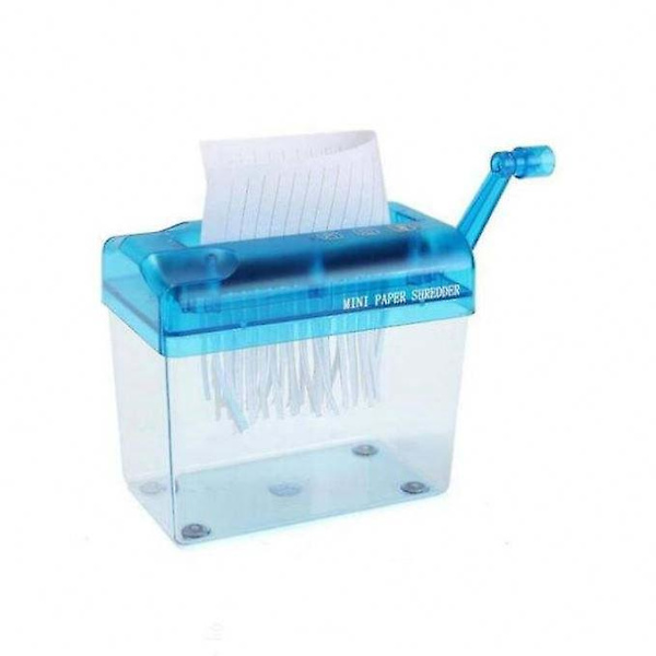 Bærbar Blå Håndshredder - A6 Sporstørrelse (15 x 18 x 10 cm) for Skole, Kontor og Hjem