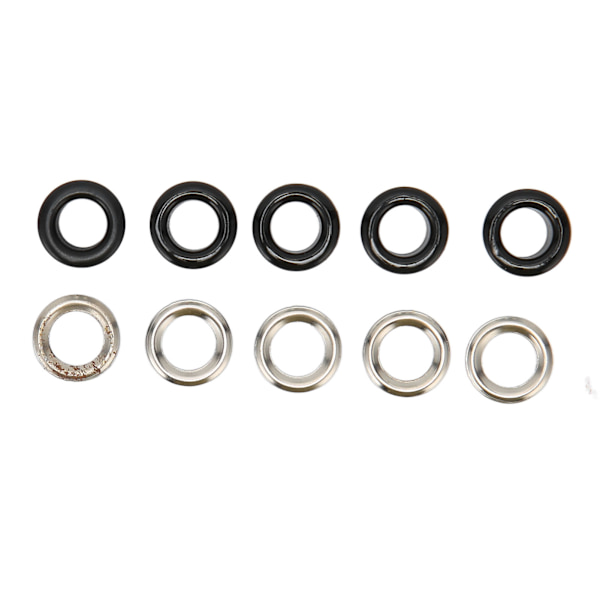 500 sett Grommet Kit 6 mm Rund Kobber Utsøkt Enkel å bruke Multi Purpose Eyelet Kit for reparasjonsdekorasjon DIY Glossy Black