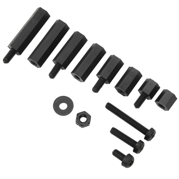 Skruvmutterbultsats Set M3 Nylon Hex StandOff Sortimentssats Boxed Fastener Black