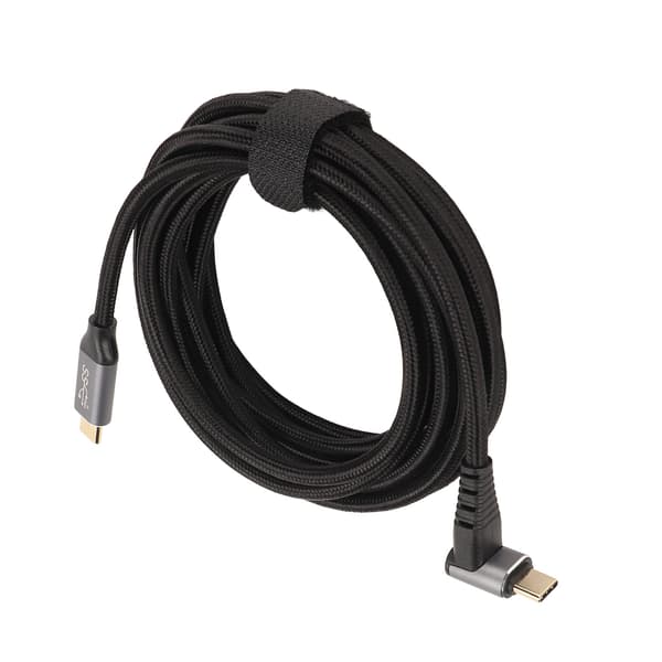 90 graders USB C-kabel 4K 60Hz stöder PD100W Typ C 3.1 Gen2 Fullfunktion USB C snabbladdningskabel för Steam Deck 300cm/118.1in