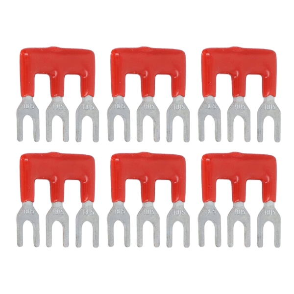 20st Jumper Block Terminal Strips Kopparledare PVC Shell Gaffel Typ Terminal Strips 400V 15A Röd TB 1503