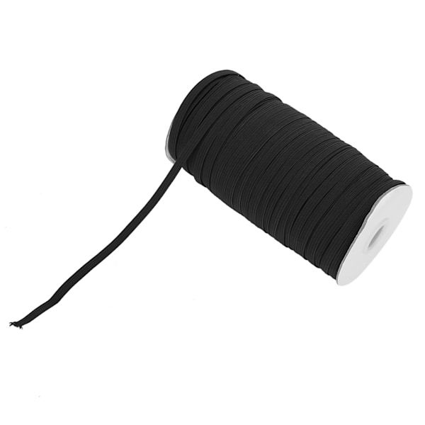 0,6 cm 90 m/rull flat elastiske snorer elastiske tråder kabelstrenger for DIY-klær håndverk svart