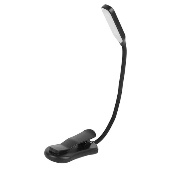 Klippbar läslampa flexibel svanhalsdesign USB-laddning stark plastklämma på boklampa för säng resor kontor