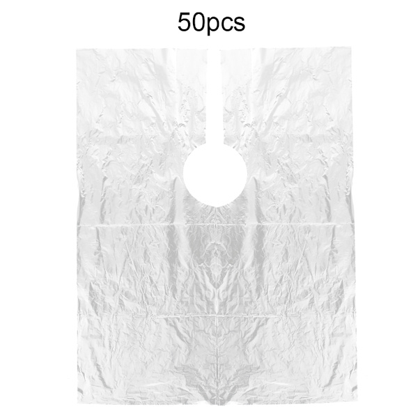 50 st Engångsvattentät hårklippning Färgning Cape Frisörklänning Förkläde 64 x 82cm