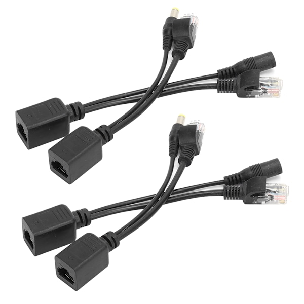 2 par POE-splitter nettverkskamera strømforsyningsmodul separator overvåkingsutstyr 12V