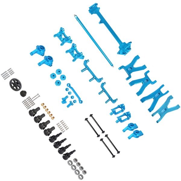 Uppgradering reservdelar kit central drivaxel styrning länk svängarm passar för WLtoys A959 A969 A979 K929 1/18 RC bil Blå