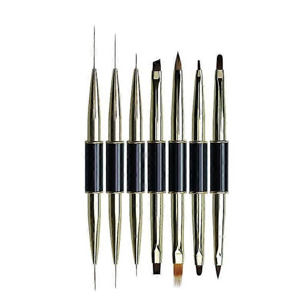 Dobbeltsidet Nail Art Line Liner DIY Malerbørste Væske og Pulver Akryl UV Gel Extension Fransk Builder Tegne Pen G-B243-1-1 stk.
