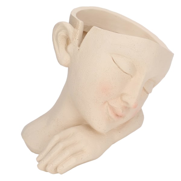 Kasvot kukkaruukku Sleeping Girl High Density Hartsi Viemäröintireikä Multi pää istutusruukku toimistopuutarhaan kotiin