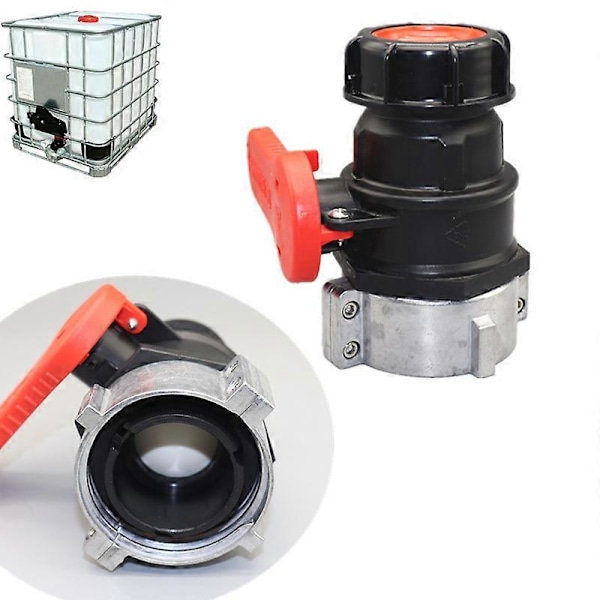 Universal IBC Adapter, Kulventil för 1000l Tank, IBC Avstängningsventil Adapter, för Regnvattentank, IBC Tank
