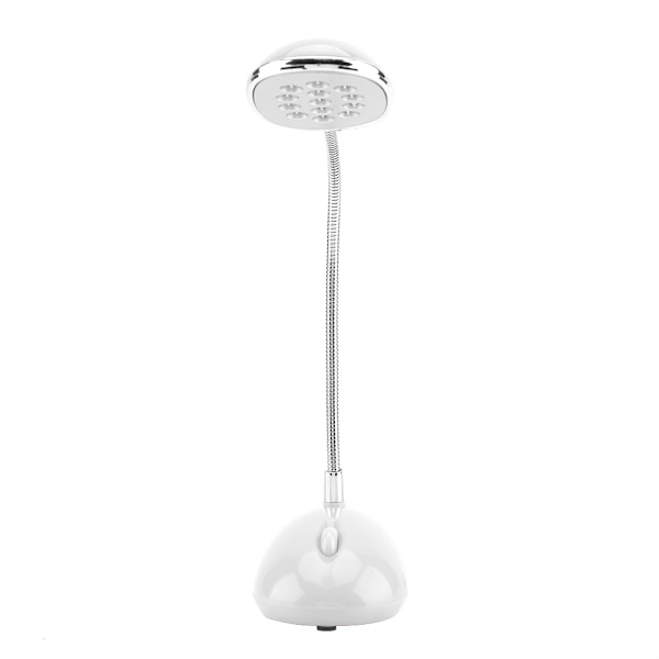 Ljusstark 13 LED-bordslampa Lätt flexibel USB bordslampa för bärbar dator Stationär PC Vit