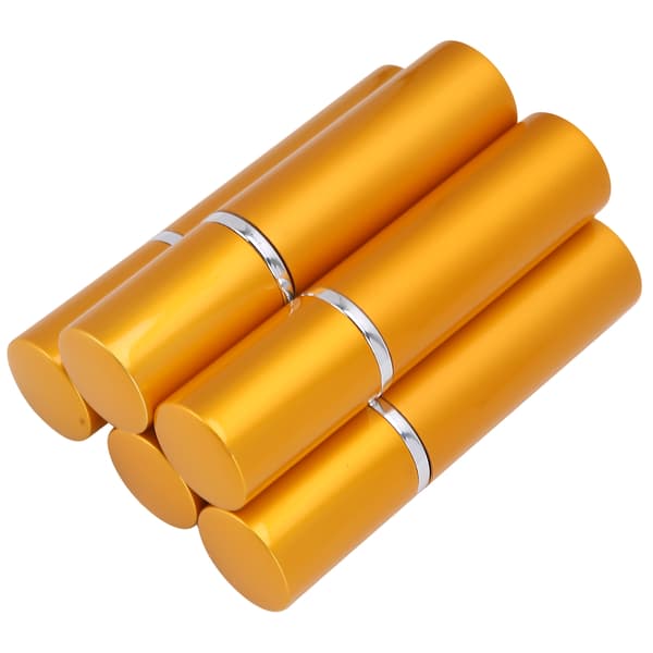 Påfyllbar parfymesprayflaske i aluminium, bærbar tom parfymeforstøver 10 ml x 5 stk Gull