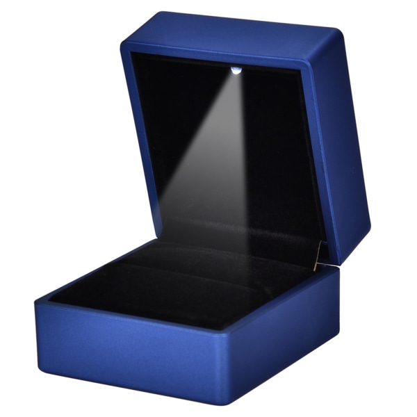 Bröllopsring Box Container Smycken Hänge Hållare Case LED-ljus (blått för hänge)