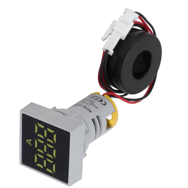 Digitalt strømmåler matt panel Amperemeter Signalindikatorlys AC 220V AD16‑22FSAYellow