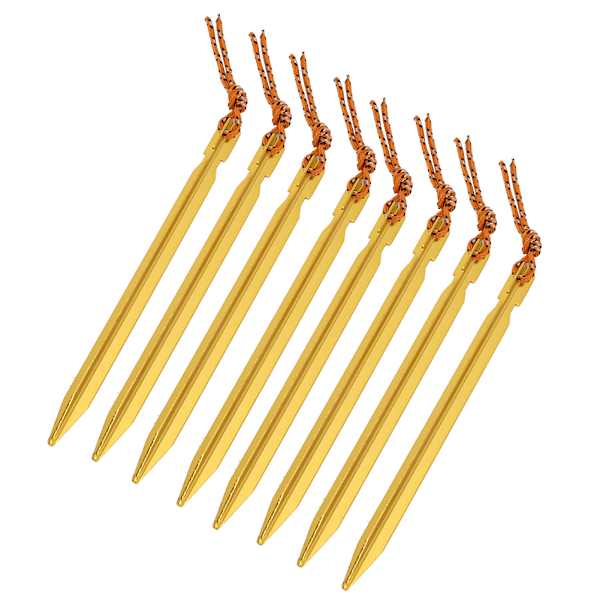 8 stk utendørs aluminiumlegering Trigone teltplugger tilbehør for campinggolden