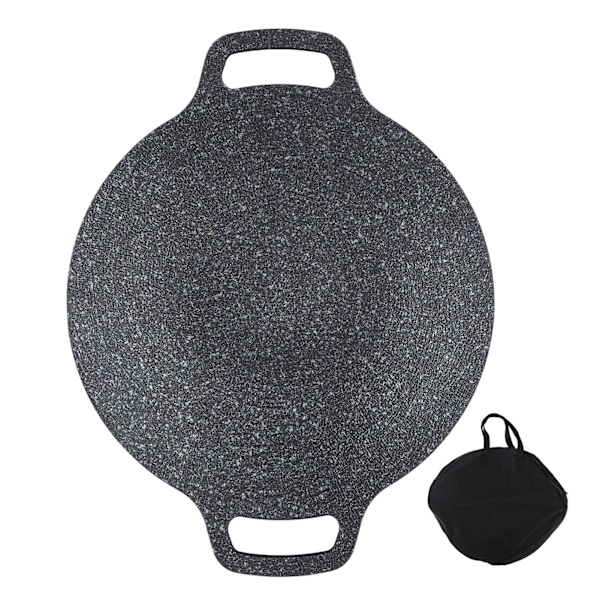 Koreansk stil rund grillpande i aluminium med non-stick belægning til hjemmekød og skaldyr 30 cm/11,8 tommer