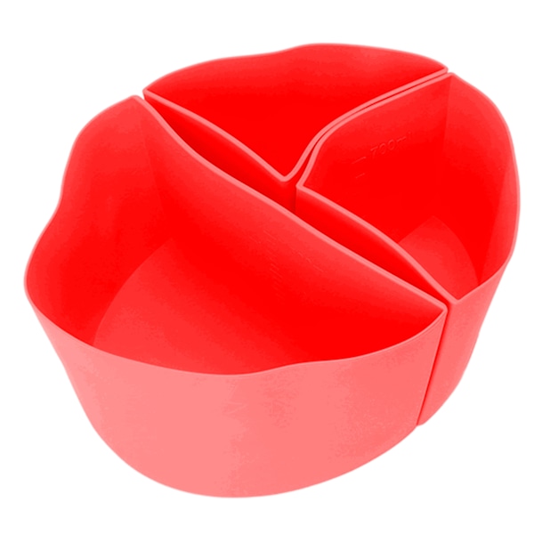 3 i 1 Slow Cooker Liner 6QT Silikon Gryte Divider Enkelt å Rengjøre Slow Cooker Tilbehør Koke Liner for Hjem Restaurant Rød