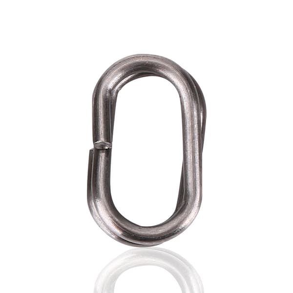 100 stk. ovale splitringe i rustfrit stål, drejelig snap, fiskegrej-stik (6x10 mm)