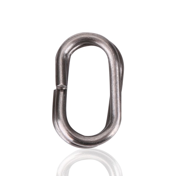 100 stk rustfritt stål ovale splittede ringer Svingbar Snap fiskeredskapskobling (6x10 mm)