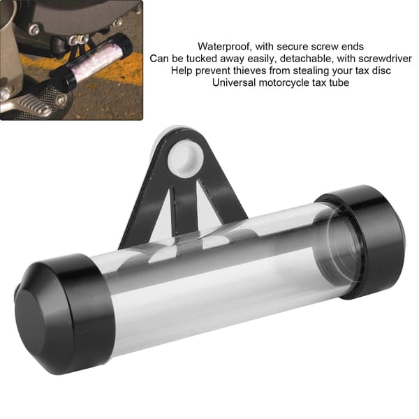 Universal Motorcykel Cylindrisk Rør Mærkeholder Nummerpladeholder Opbevaringscylinder Sort