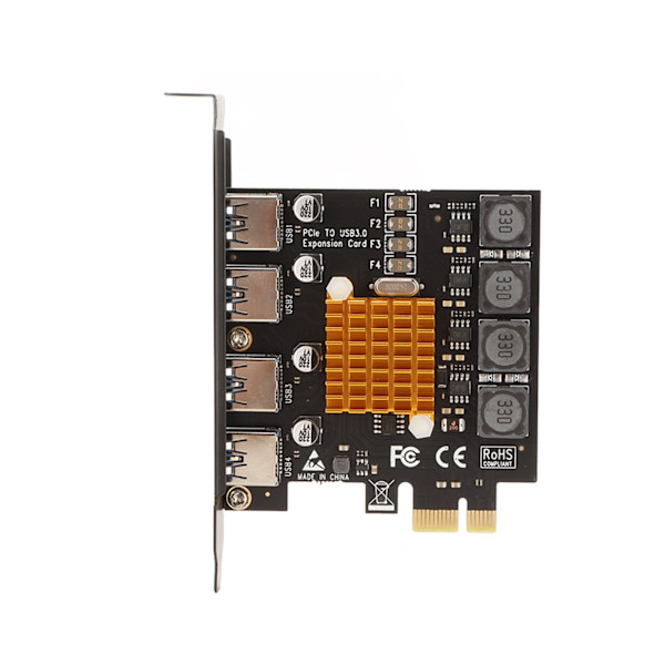 PCIE till USB 3.0 expansionskort 4 portar PCIE till USB 3.0 Bakåtkompatibel Stabil Säker USB 3.0 expansionskort för PC